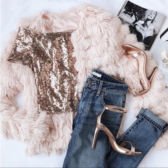 ✨RESTOCKED✨Cream blush open front jacket - Picture 2 of 5